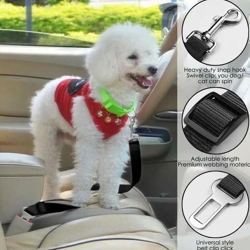 2 Pack Cat DOG PET Safety Seatbelt Car Vehicle Seat Belt Adjustable Harness Lead - USA Pets