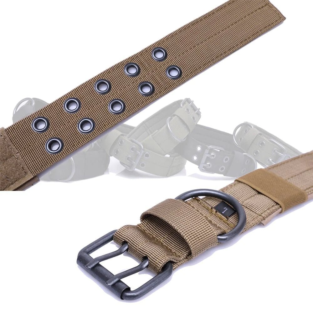 2" Wide Tactical Heavy Duty Nylon Large Dog Collar K9 Military With Metal Buckle - USA Pets