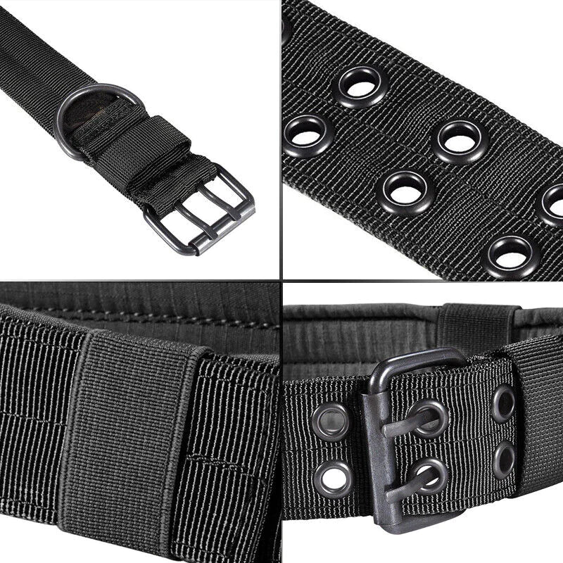 2" Wide Tactical Heavy Duty Nylon Large Dog Collar K9 Military With Metal Buckle - USA Pets