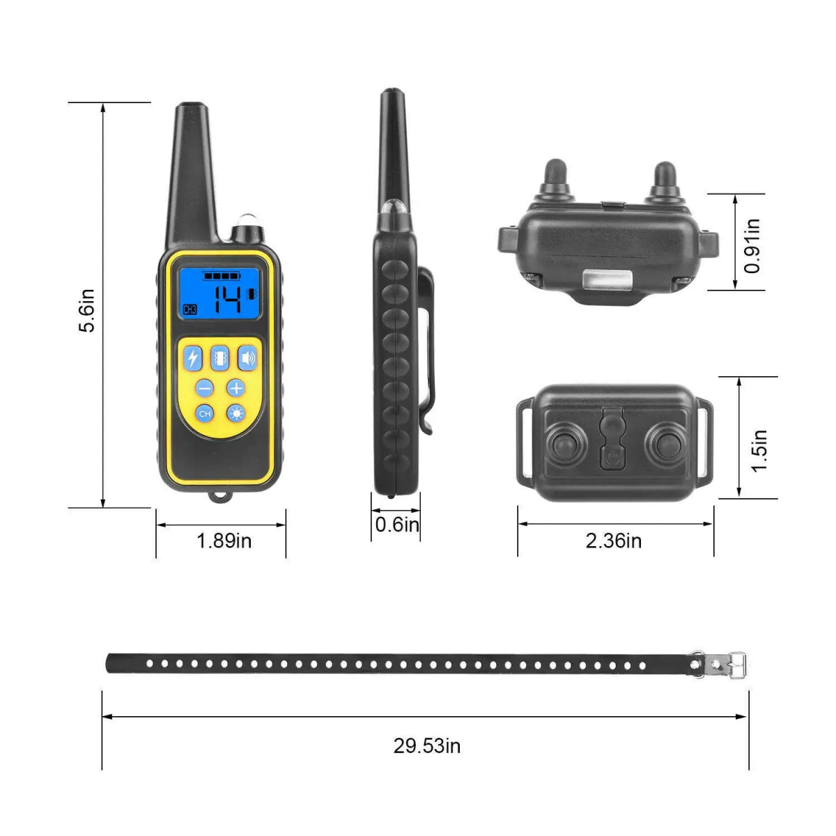 2600 FT Remote Dog Shock Training 2 Collar Set Rechargeable Waterproof LCD Pet - USA Pets