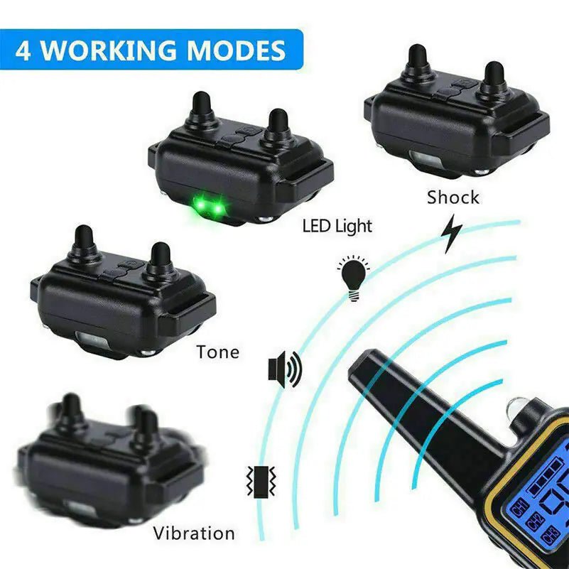 2600 FT Remote Dog Shock Training 2 Collar Set Rechargeable Waterproof LCD Pet - USA Pets