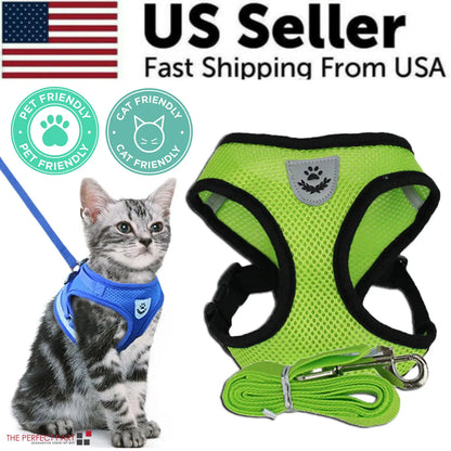 Cat Dog Pet Harness Adjustable Control Vest Dogs Reflective S M L XL Leash - USA Pets