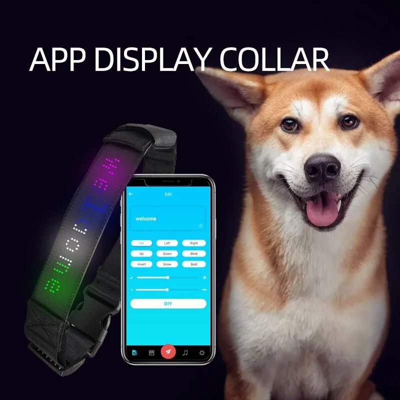 LED Display Pet Collar App Control - USA Pets