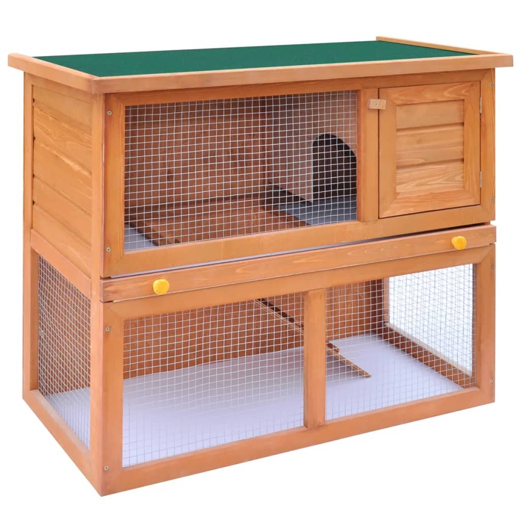 Outdoor Rabbit Hutch Small Animal House Pet Cage 1 Door Wood - USA Pets