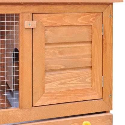 Outdoor Rabbit Hutch Small Animal House Pet Cage 1 Door Wood - USA Pets