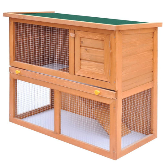 Outdoor Rabbit Hutch Small Animal House Pet Cage 1 Door Wood - USA Pets