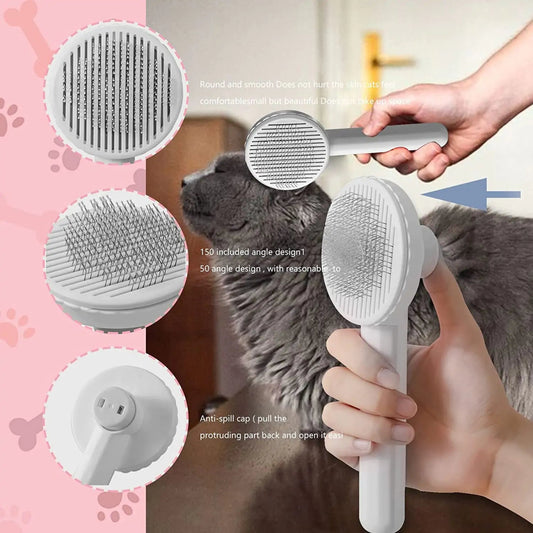 Pet Push Button Hair Removal Brush - USA Pets