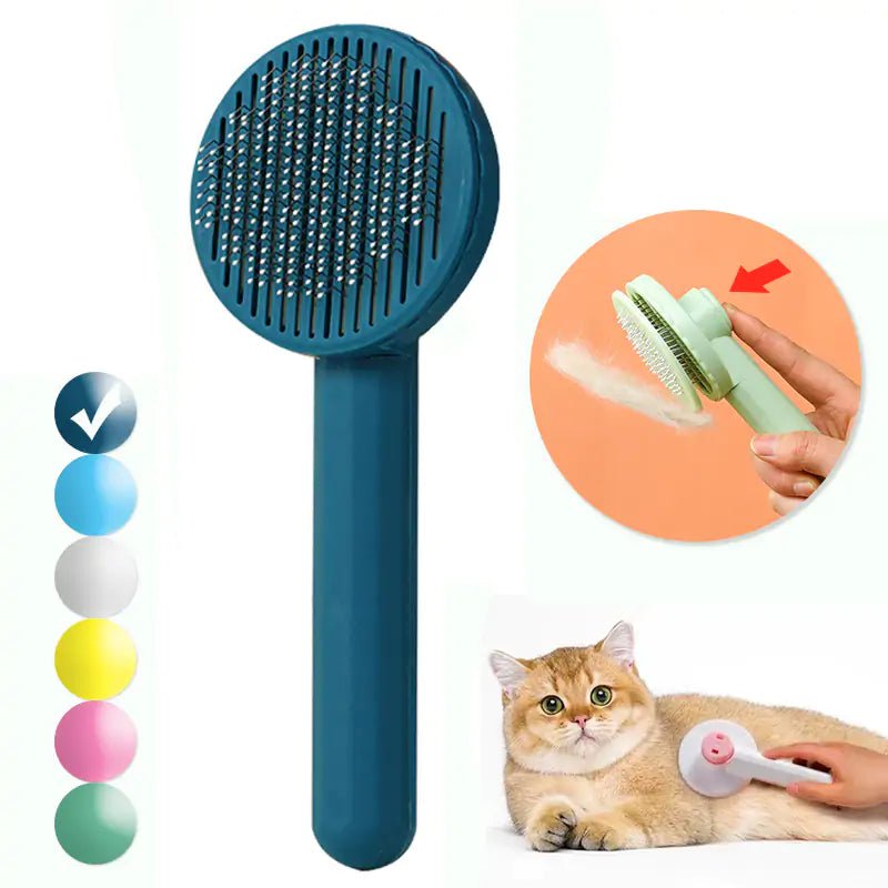 Pet Push Button Hair Removal Brush - USA Pets