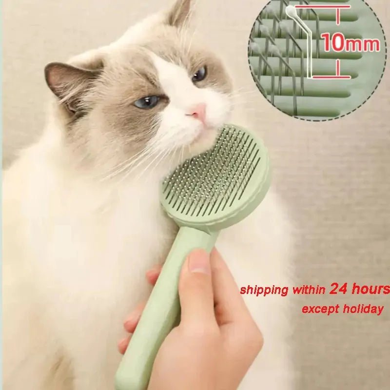 Pet Push Button Hair Removal Brush - USA Pets