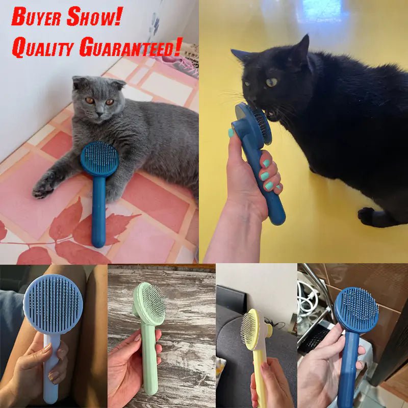 Pet Push Button Hair Removal Brush - USA Pets