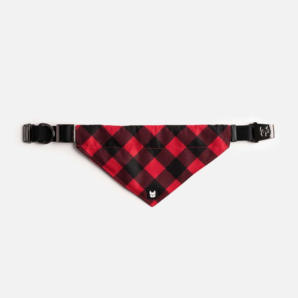 Poplin Bandana Dog Collar - Red Plaid - USA Pets