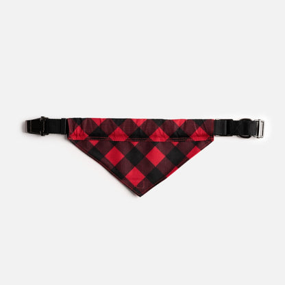 Poplin Bandana Dog Collar - Red Plaid - USA Pets