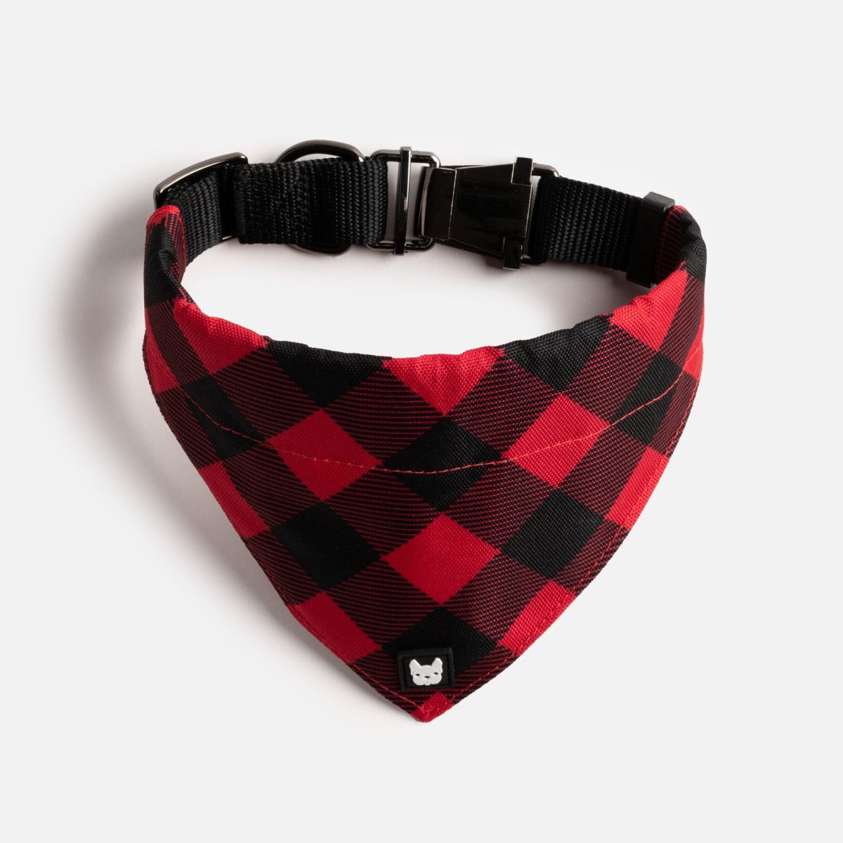 Poplin Bandana Dog Collar - Red Plaid - USA Pets