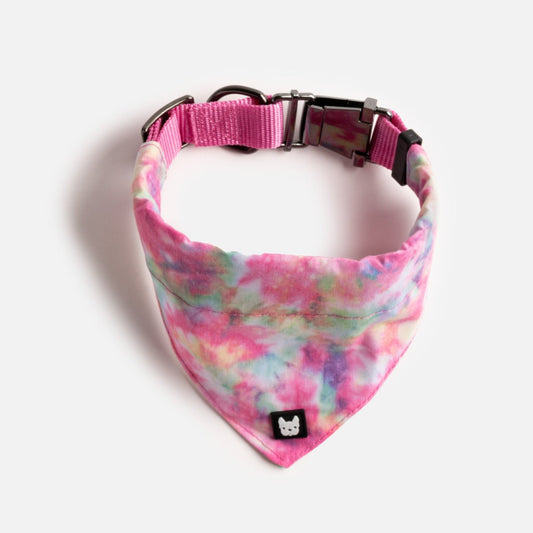 Poplin Dog Bandana Collar - Pink Tie Dye - USA Pets