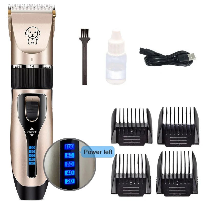 Rechargeable Pet Hair Clipper Grooming Set - USA Pets