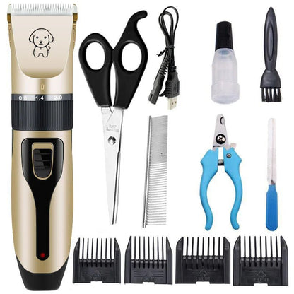 Rechargeable Pet Hair Clipper Grooming Set - USA Pets