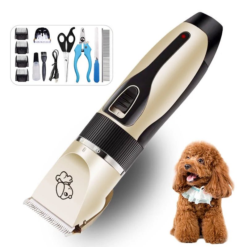 Rechargeable Pet Hair Clipper Grooming Set - USA Pets