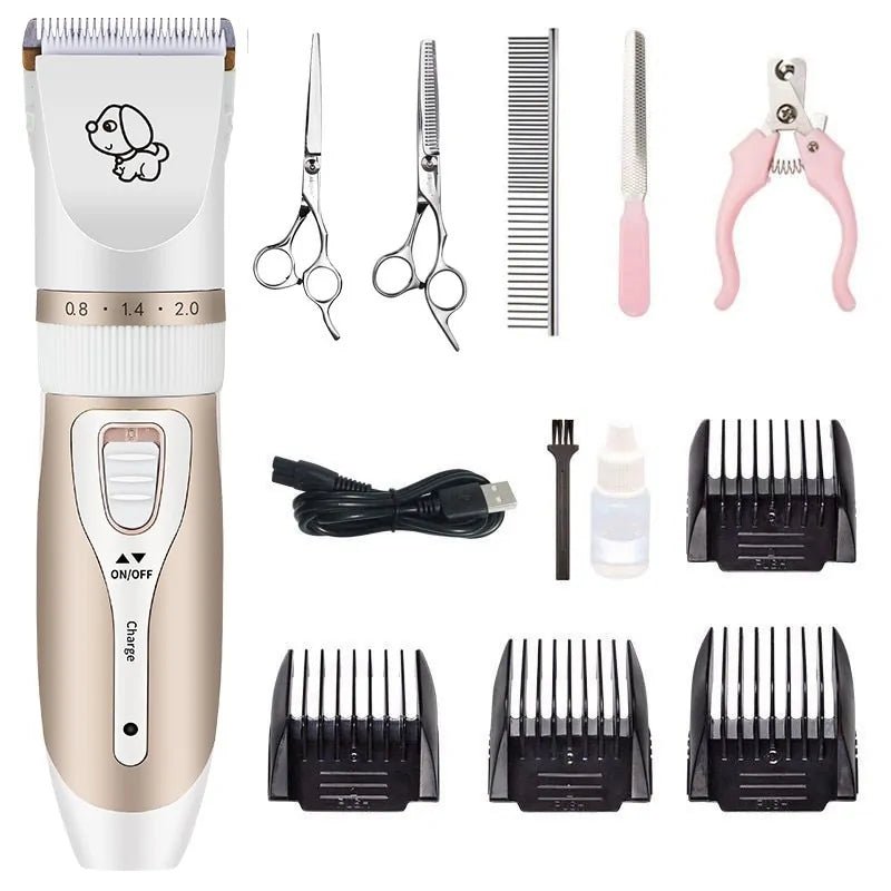 Rechargeable Pet Hair Clipper Grooming Set - USA Pets