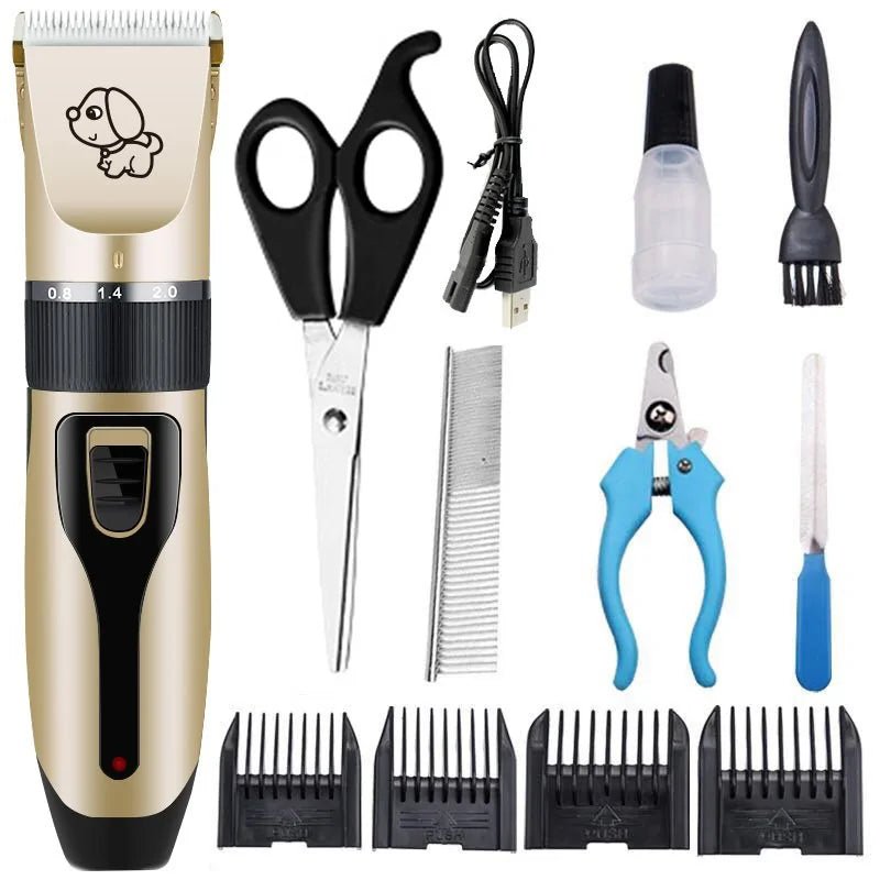 Rechargeable Pet Hair Clipper Grooming Set - USA Pets