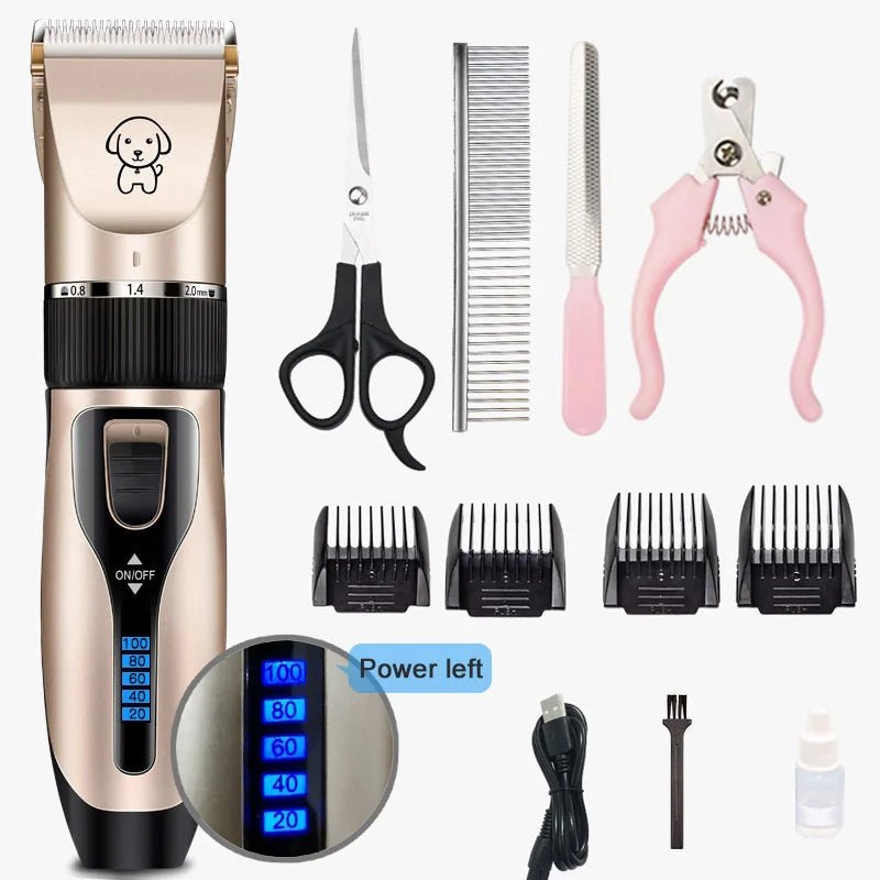 Rechargeable Pet Hair Clipper Grooming Set - USA Pets