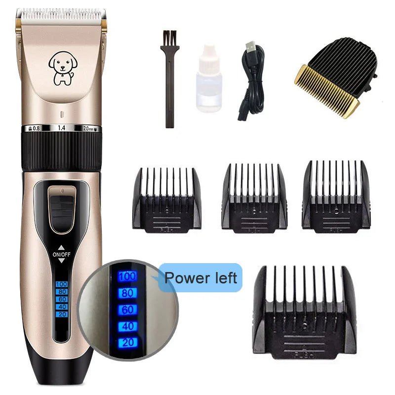 Rechargeable Pet Hair Clipper Grooming Set - USA Pets