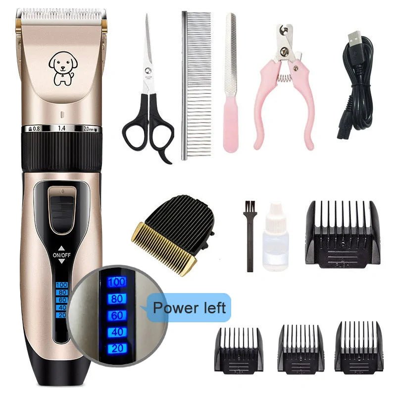 Rechargeable Pet Hair Clipper Grooming Set - USA Pets