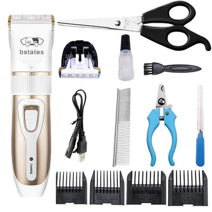 Rechargeable Pet Hair Clipper Grooming Set - USA Pets