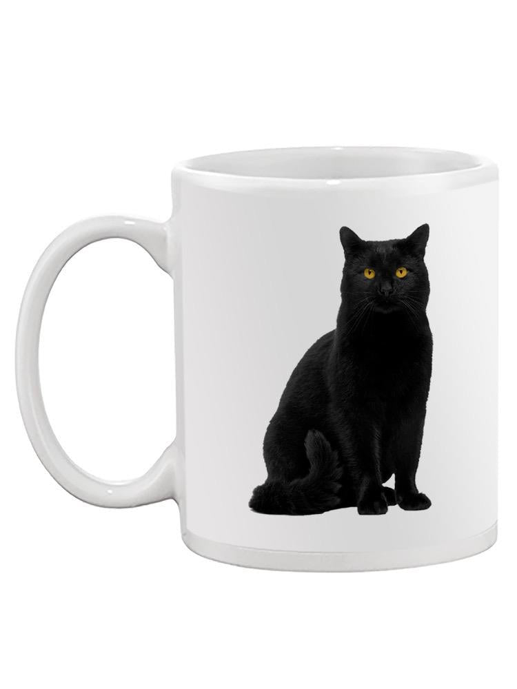 Sitting Black Cat Mug - SPIdeals Designs - USA Pets