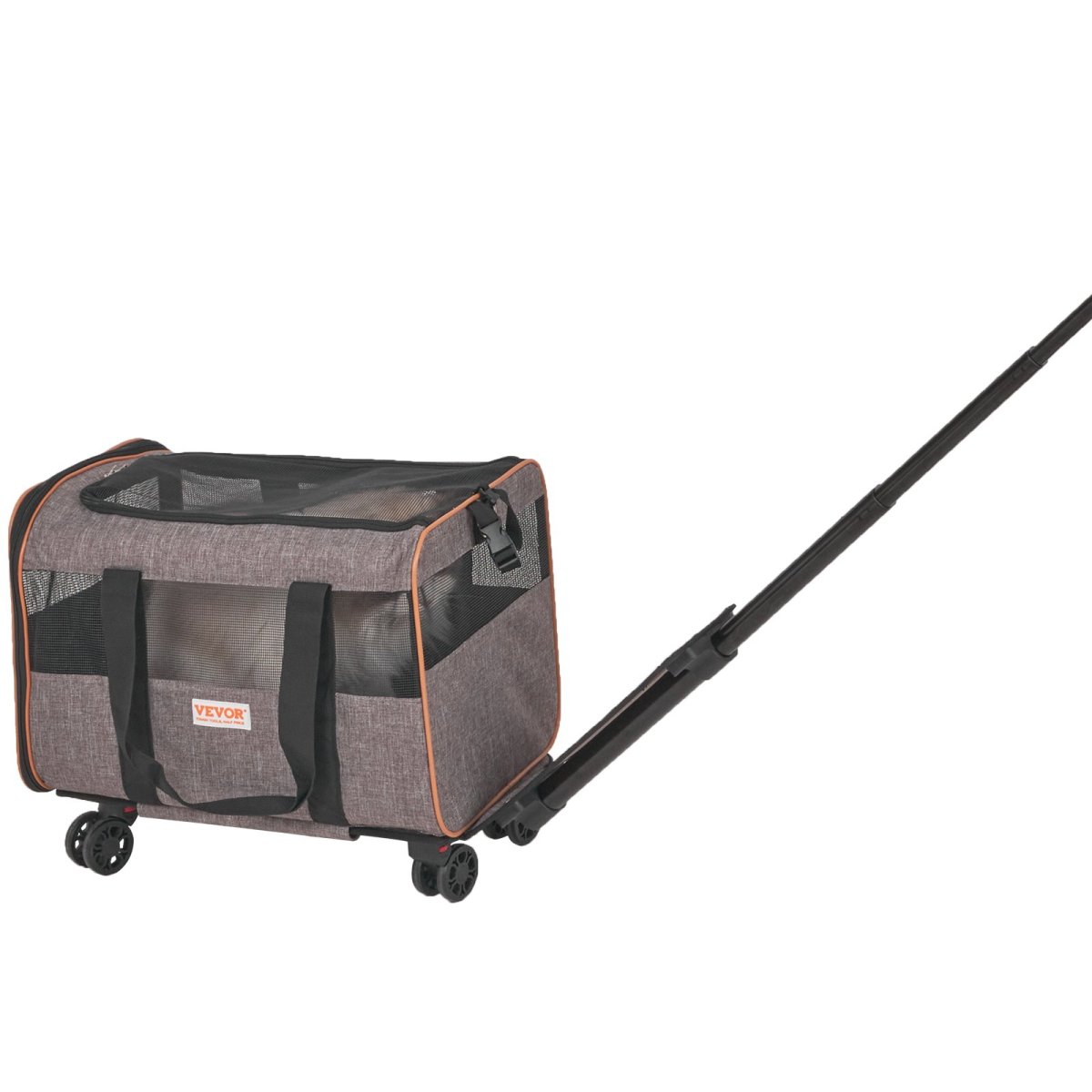 VEVOR Cat Carrier with Wheels, Airline Approved Rolling Pet Carrier, Grey - USA Pets