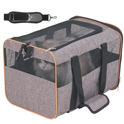 VEVOR Cat Carrier with Wheels, Airline Approved Rolling Pet Carrier, Grey - USA Pets