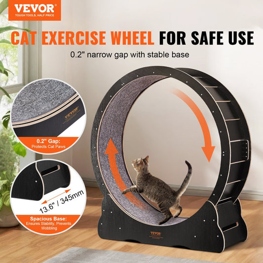 VEVOR Cat Exercise Wheel, Large Cat Treadmill Wheel for Indoor Cats, 43.3" - USA Pets