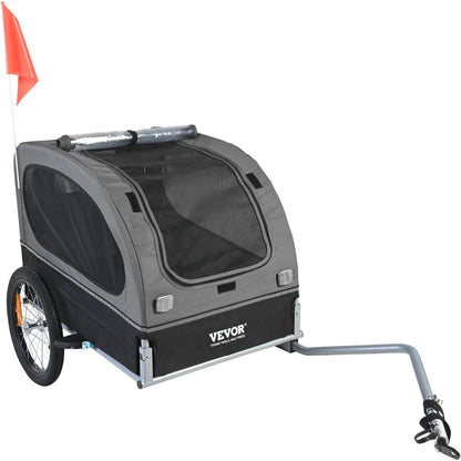 VEVOR Dog Bike Trailer, Supports up to 88 lbs, Pet Cart Bicycle Carrier, Black/Gray - USA Pets