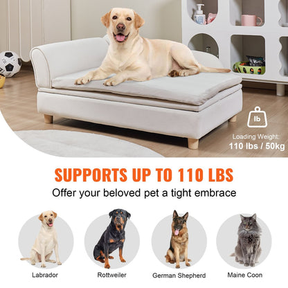 VEVOR Pet Sofa, Dog Couch for Large - Sized Dogs and Cats, White - USA Pets