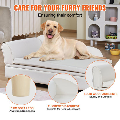 VEVOR Pet Sofa, Dog Couch for Large - Sized Dogs and Cats, White - USA Pets