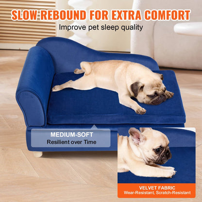 VEVOR Pet Sofa, Dog Couch for Medium - Sized Dogs and Cats, Blue - USA Pets