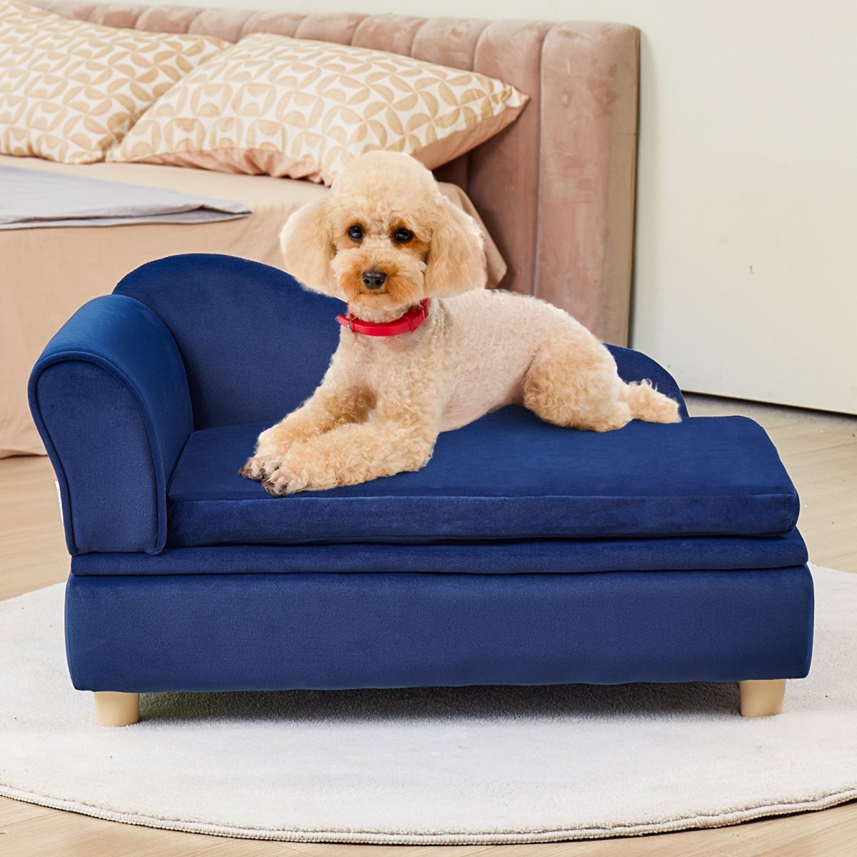 VEVOR Pet Sofa, Dog Couch for Medium - Sized Dogs and Cats, Blue - USA Pets