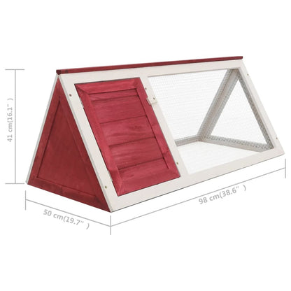 vidaXL Animal Rabbit Cage Red Wood - USA Pets