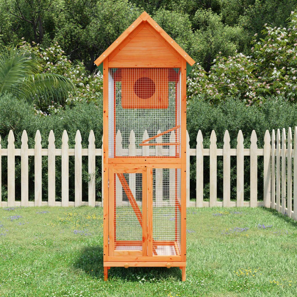 vidaXL Bird House Brown 23.6"x23"x63" Solid Wood Pine - USA Pets