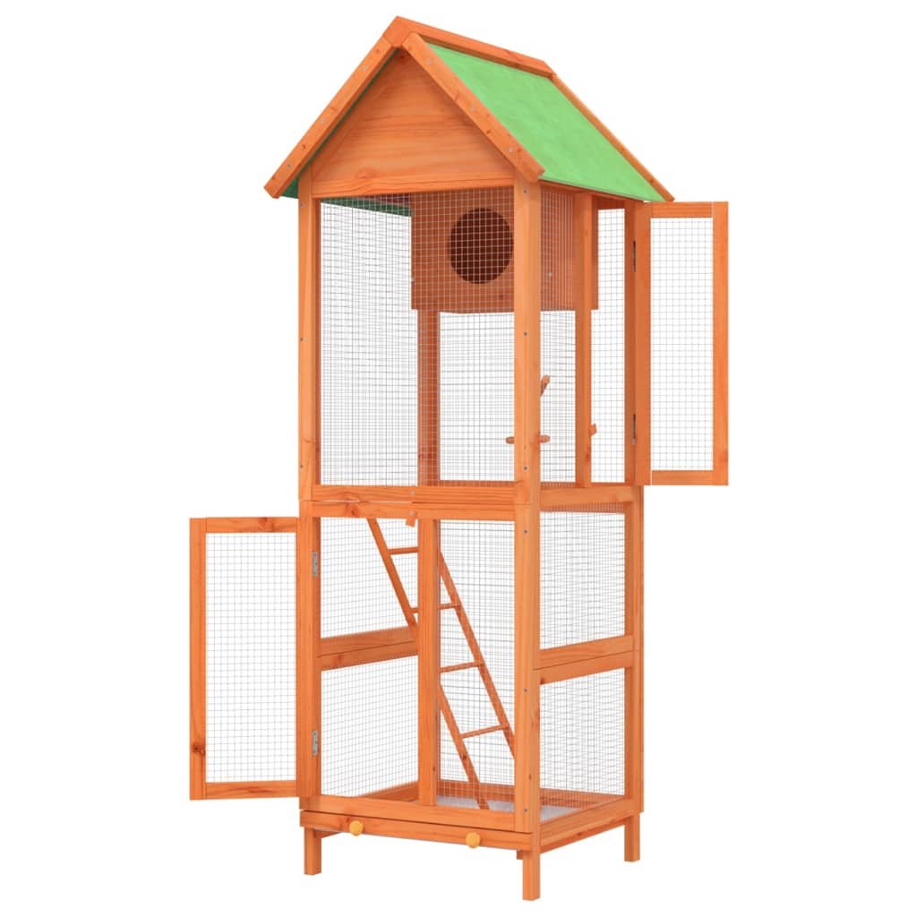 vidaXL Bird House Brown 23.6"x23"x63" Solid Wood Pine - USA Pets