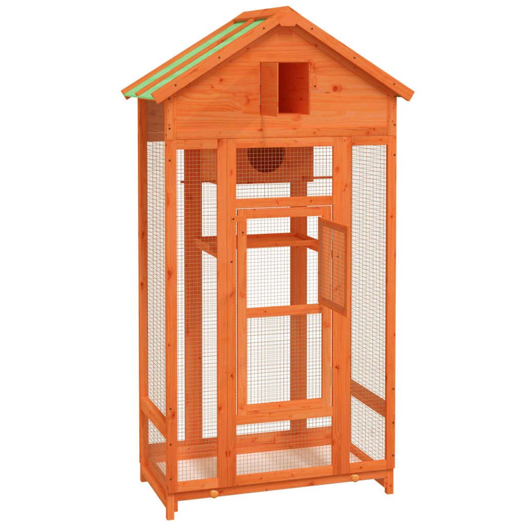 vidaXL Bird House Brown 36"x20.9"x66.9" Solid Wood Pine - USA Pets