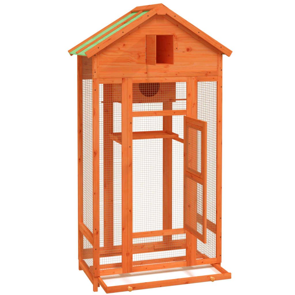 vidaXL Bird House Brown 36"x20.9"x66.9" Solid Wood Pine - USA Pets