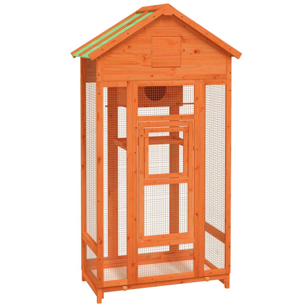 vidaXL Bird House Brown 36"x20.9"x66.9" Solid Wood Pine - USA Pets