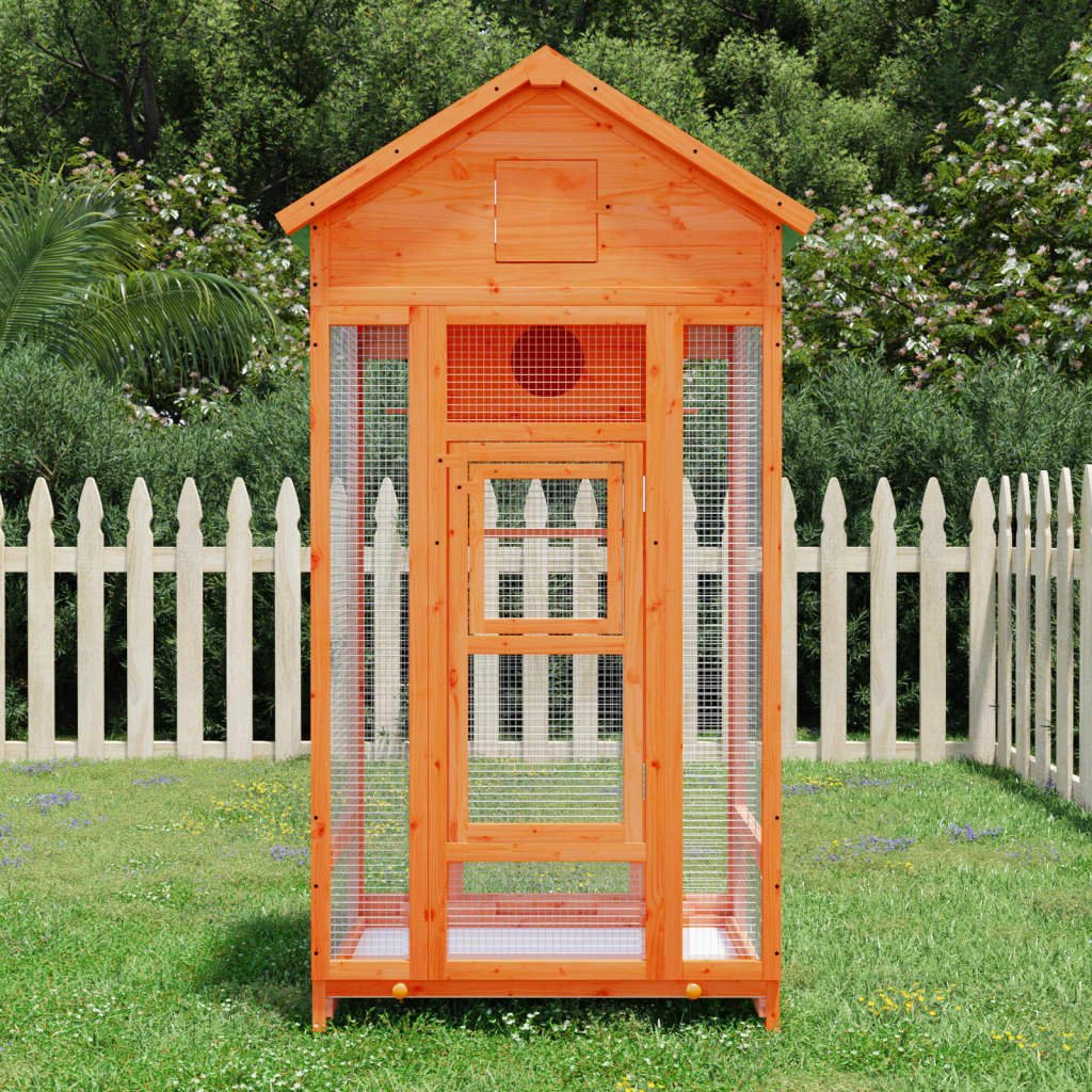 vidaXL Bird House Brown 36"x20.9"x66.9" Solid Wood Pine - USA Pets