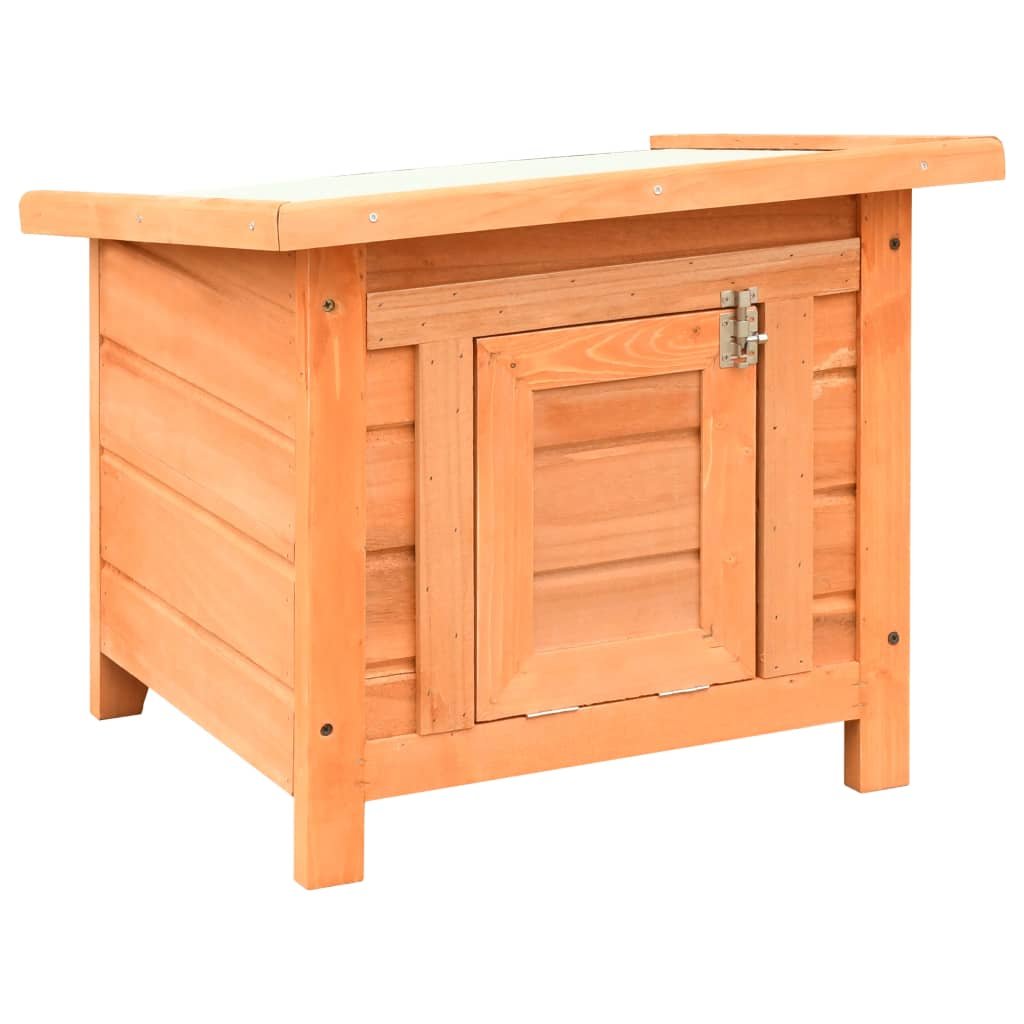 vidaXL Cat House Solid Pine & Fir Wood 19.7"x18.1"x17.1" - USA Pets