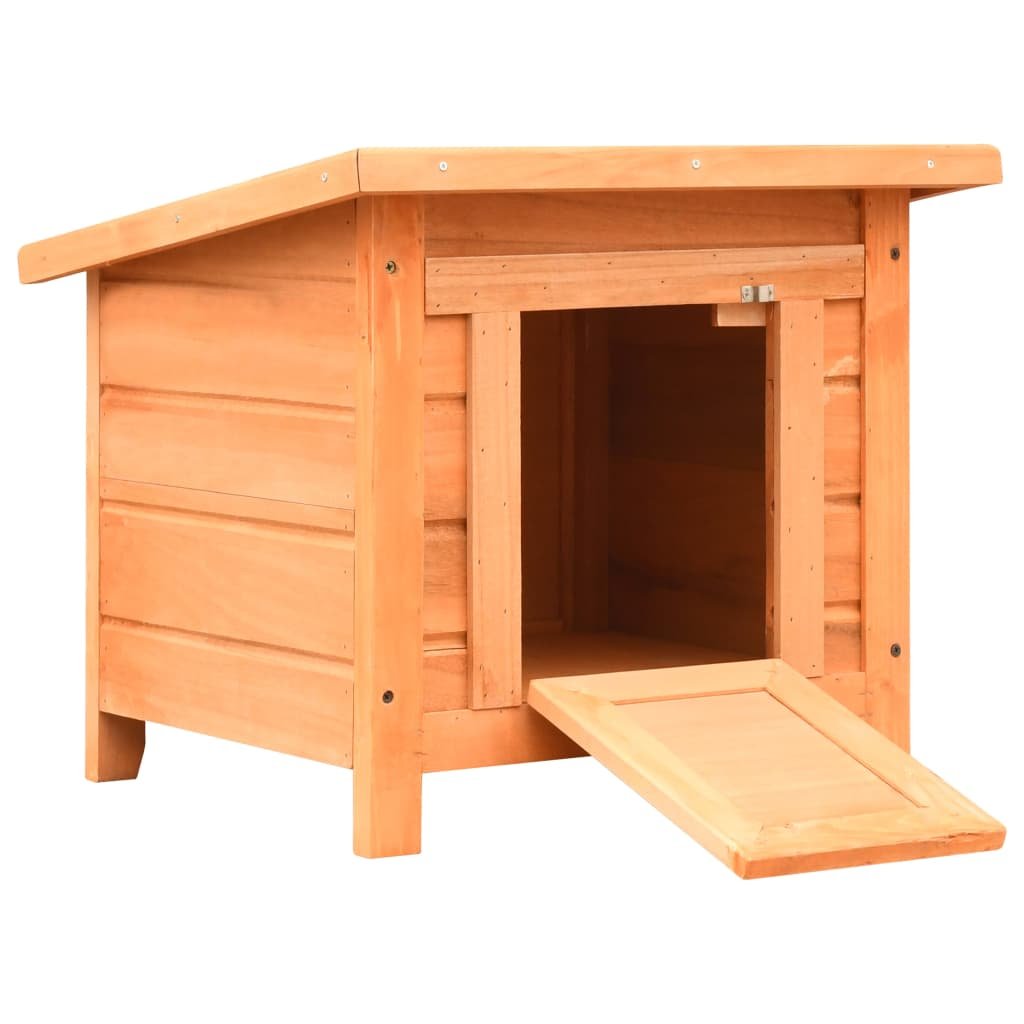 vidaXL Cat House Solid Pine & Fir Wood 19.7"x18.1"x17.1" - USA Pets