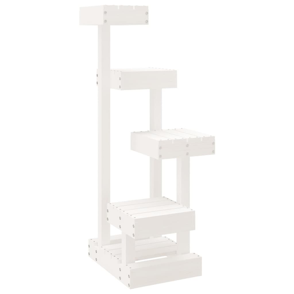 vidaXL Cat Tree White 17.9"x19.3"x40.6" Solid Wood Pine - USA Pets