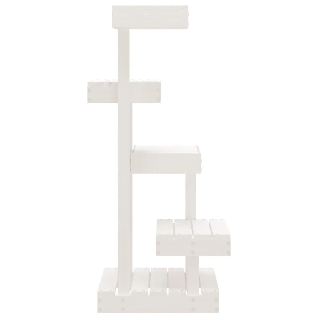 vidaXL Cat Tree White 17.9"x19.3"x40.6" Solid Wood Pine - USA Pets