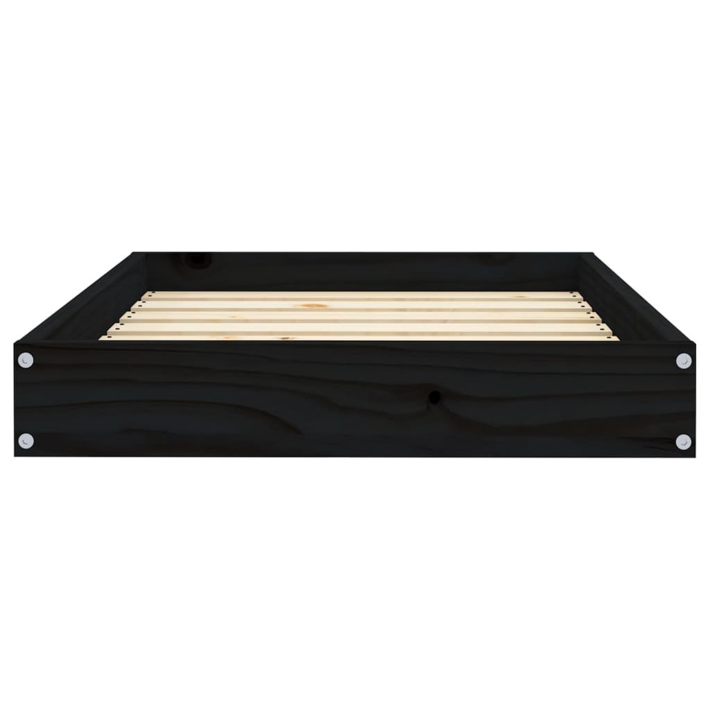 vidaXL Dog Bed Black 28.1"x21.3"x3.5" Solid Wood Pine - USA Pets