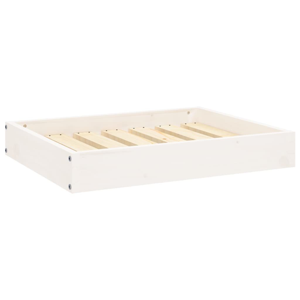 vidaXL Dog Bed White 24.2"x19.3"x3.5" Solid Wood Pine - USA Pets