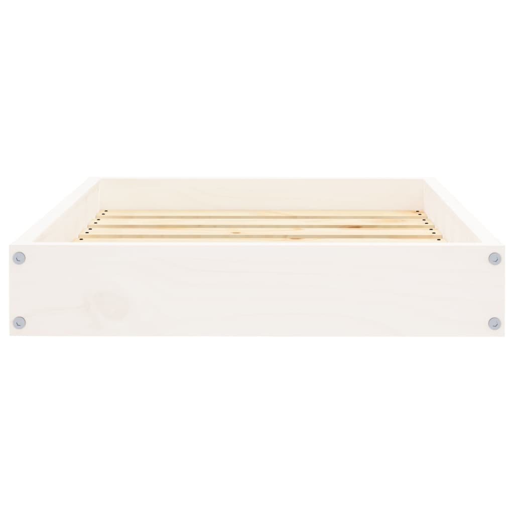 vidaXL Dog Bed White 24.2"x19.3"x3.5" Solid Wood Pine - USA Pets